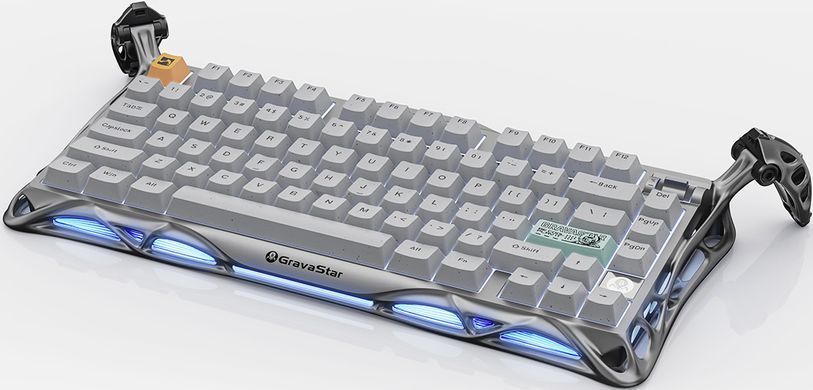 GravaStar Клавиатура механическая GravaStar Mercury K1 Pro 80keys, GravaStar x Kailh Speedy Mint, EN/UKR, BT/WL/USB, сірий GSK1PRO_GRY фото