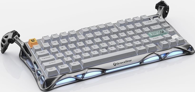 GravaStar Клавиатура механическая GravaStar Mercury K1 Pro 80keys, GravaStar x Kailh Speedy Mint, EN/UKR, BT/WL/USB, сірий GSK1PRO_GRY фото