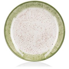 ARDESTO Тарілка десертна Siena, 19см, порцеляна, біло-зелений AR2919SWG фото
