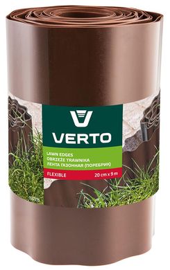 Лента газонная Verto, бордюрная, волнистая, 20см x 9м, коричневый 15G515 фото