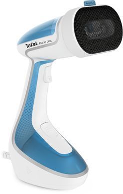 Tefal Відпарювач компактний Pure Tex 4в1 , 1700Вт, 200мл, постійна пара - 30гр, керам. підошва, біло-блакитний DT9530E1 фото