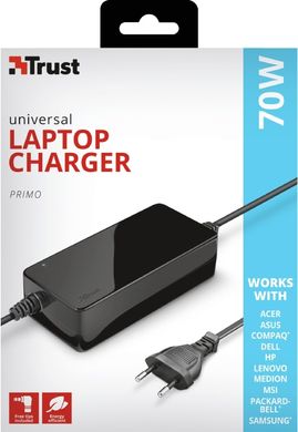 Адаптер живлення Trust Primo 70W-19V Universal Laptop Charger BLACK 22141_TRUST фото