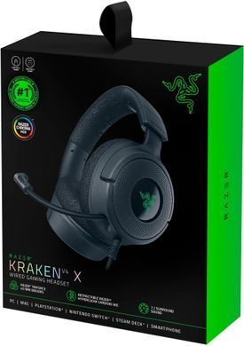 Razer Гарнитура игровая Kraken V4 X, 7.1, USB-A, 1.8м, RGB, чёрный RZ04-05180100-R3M1 фото