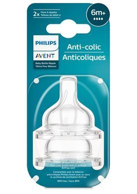 AVENT Соска Anti-Colic 6міс+, силіконова, швидкий потік, 2шт SCY764/02 фото