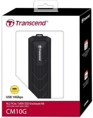 Transcend Портативний корпус Transcend для SSD Enclosure Kit M.2 PCIe/M.2 SATA 2230/2242/2260/2280 USB USB Type-A + Type-C Чёрный TS-CM10G фото