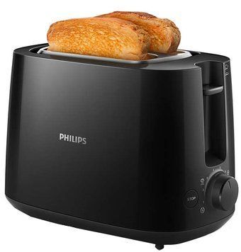 Philips Тостер aily Collection, 830Вт, пластик, кришка від пилу, чорний