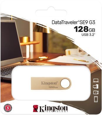 Kingston Накопичувач 128GB USB 3.2 Type-A Gen1 DT SE9 G3 DTSE9G3/128GB фото