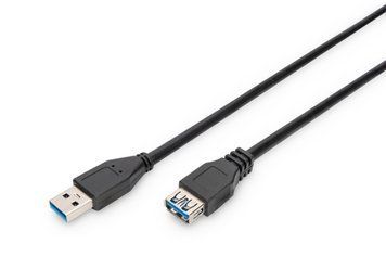 Digitus Кабель USB 3.0 (AM/AF) 1.8м, чорний AK-300203-018-S фото