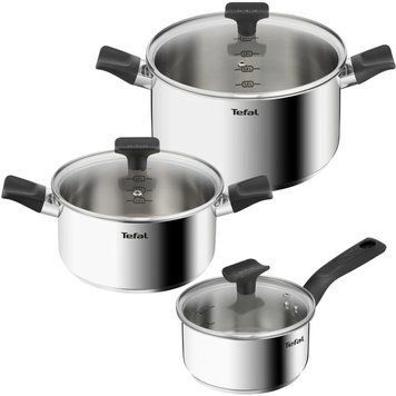Tefal Набор посуды Delicious, 6 предметов, нержавеющая сталь, бакеліи, стекло B925S655 фото