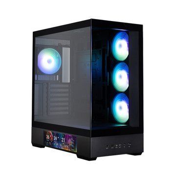 Zalman Корпус P40 DS без БЖ, 2xUSB3.0, 1x Type C, 3x120мм ARGB Reverse, 1x120мм ARGB, VGA 420мм, LCS ready, TG Side/Front Panel, Display, ATX, чорний P40DSBLACK фото
