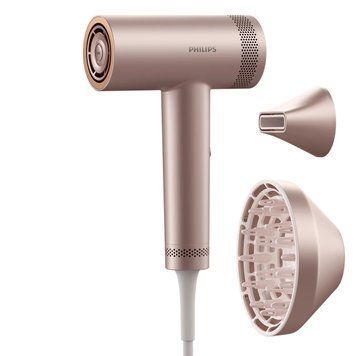 Philips Фен 8000 Series, 1400Вт, режимов-3, ионизиция, хол. обдув, турборежим, розовый BHD837/10 фото