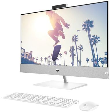 HP Комп'ютер персональний моноблок Pavilion 27" FHD IPS AG, Intel i5-13400T, 16GB, F512GB, UMA, WiFi, кл+м, DOS, білий 9D3Q8EA фото