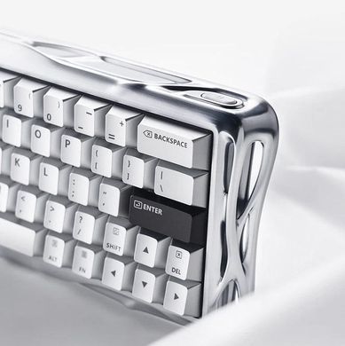 GravaStar Клавіатура магнітна Mercury V60 Pro 60keys, GravaStar Blackcore, USB-A, 8k, RGB, Chrome Silver GSV60PRO_XTAL_SLV фото
