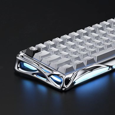 GravaStar Клавіатура магнітна Mercury V60 Pro 60keys, GravaStar Blackcore, USB-A, 8k, RGB, Chrome Silver GSV60PRO_XTAL_SLV фото