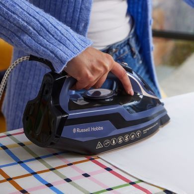 Russell Hobbs Праска Russell Hobbs, 3100Вт, паровий удар -210гр, верт. відпарювання, керам. підошва, чорно-синий 28630-56 фото