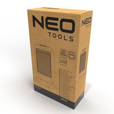 Neo Tools Обігрівач інфрачервоний, 1200Вт, галогенний нагрів. елемент, функція осциляції, сірий 90-114 фото