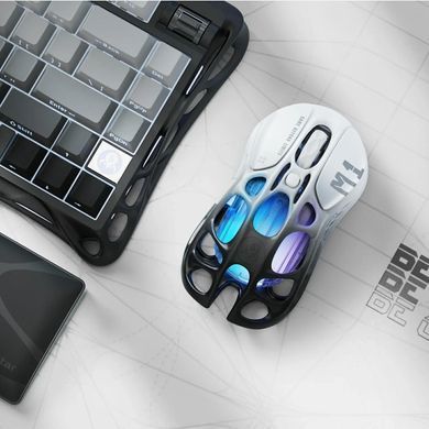 GravaStar Миша Mercury M1 Pro, BT/WL/USB-A, RGB, чорно-білий GRAVASTARM1PRO_GBLK фото