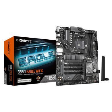 Gigabyte Материнська плата B550 EAGLE WIFI6 sAM4 B550 4xDDR4 M.2 Wi-Fi BT HDMI ATX B550_EAGLE_WIFI6 фото