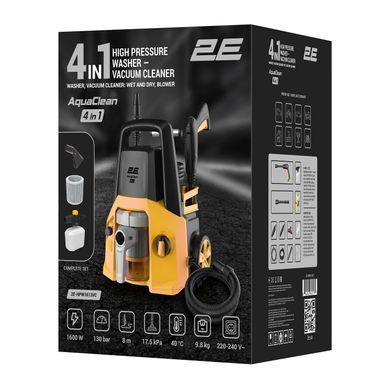 2E Минимойка высокого давления AquaClean 4в1 1600Вт 130бар 480л/ч шланг 8м 11кг 2E-HPW1613VC фото