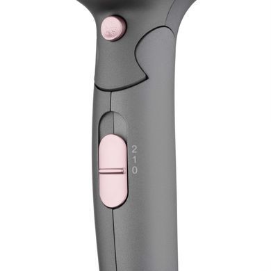ARDESTO Фен Pink Touch, 2000Вт, 2 швидкості, 2 темп.режими, складана ручка, сірий+рожевий HD-R350PT фото