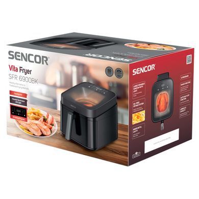 Sencor Мультипіч Sencor Vita 1700Вт, чаша-6,5л, сенсорне керув., з віконцем, 12 програм, пластик, чорний SFR6900BK фото