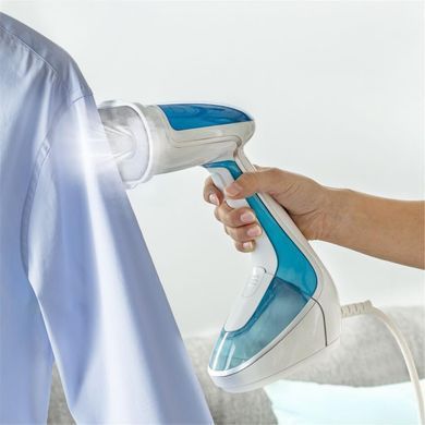 Tefal Відпарювач компактний Pure Tex 4в1 , 1700Вт, 200мл, постійна пара - 30гр, керам. підошва, біло-блакитний DT9530E1 фото