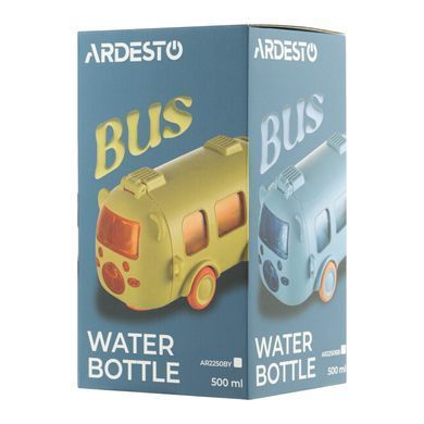ARDESTO Пляшка для води Bear Bus 500мл, пластик, блакитний