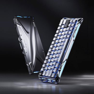 GravaStar Клавіатура магнітна Mercury V60 Pro 60keys, GravaStar Blackcore, USB-A, 8k, RGB, Chrome Silver GSV60PRO_XTAL_SLV фото