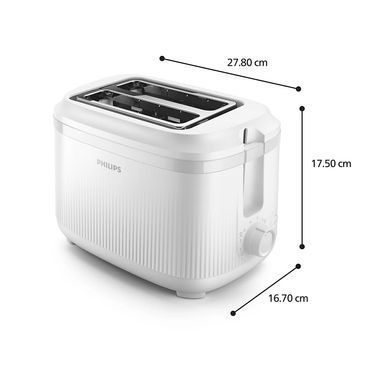Philips Тостер Series 3000 900Вт, пластик, подогрев,разморозка, белый