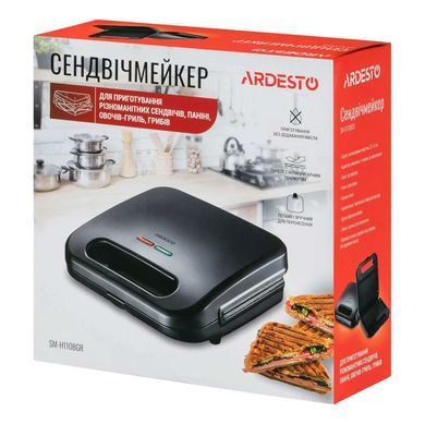 Сэндвичмейкер Ardesto SM-H110BGR/гриль/1 плита/700Вт/черный SM-H110BGR фото