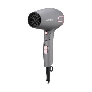 ARDESTO Фен Pink Touch, 2000Вт, 2 швидкості, 2 темп.режими, складана ручка, сірий+рожевий HD-R350PT фото