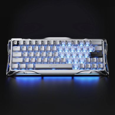 GravaStar Клавіатура магнітна Mercury V60 Pro 60keys, GravaStar Blackcore, USB-A, 8k, RGB, Chrome Silver GSV60PRO_XTAL_SLV фото