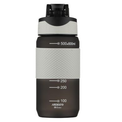 ARDESTO Пляшка для води ARDESTO Motion 600мл, пластик, чорний