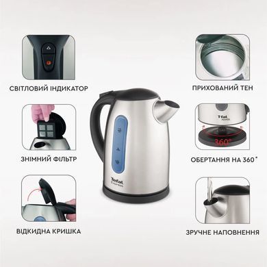 Tefal Электрочайник Tefal Express 2 1.7л, нержав. сталь, серый KI170D40 фото
