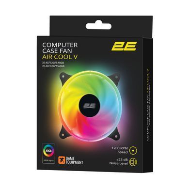 2E Gaming Корпусный вентилятор Air Cool ACF120VB-ARGB 120мм, 1200rpm, 4pin, 23dBa, чёрный 2E-ACF120VB-ARGB фото