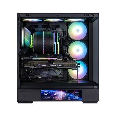 Zalman Корпус P40 DS без БП, 2xUSB3.0, 1x Type C, 3x120мм ARGB Reverse, 1x120мм ARGB, VGA 420мм, LCS ready, TG Side/Front Panel, Display, ATX, чёрный P40DSBLACK фото