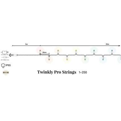 Smart LED Гірлянда Twinkly Pro Strings RGBW 250, одна лінія, IP65, AWG22 PVC, прозорий TW-PLC-S-CA-1X250SPP-T фото
