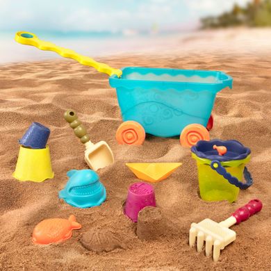 Набір для гри з піском і водою - ВІЗОК МОРЕ (11 предметів) BX1596Z фото