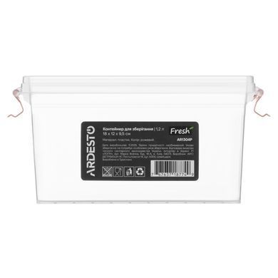 ARDESTO Контейнер для зберігання харчових продуктів ARDESTO Fresh 1.2л, пластик, прямокутна, рожевий AR1304P фото