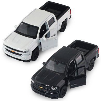 Автомодель - CHEVROLET SILVERADO 2017 (перламутрово-белый, черный) 250381W фото