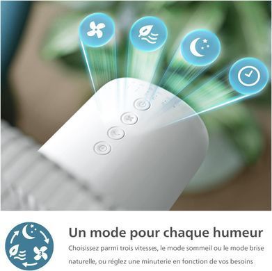 Philips Вентилятор Philips напольный Series 2000, 40см, 48Вт, таймер, поворот 90, белый