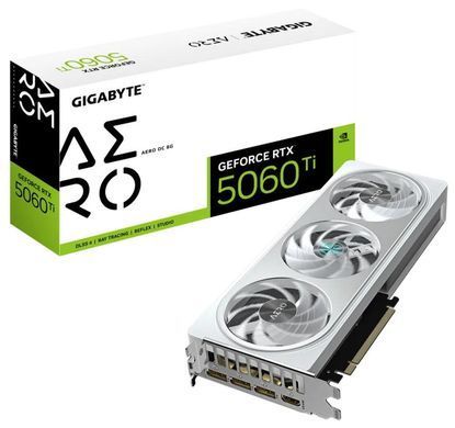 Gigabyte Відеокарта GIGABYTE GeForce RTX 5060 Ti 8GB GDDR7 AERO OC срібний GV-N506TAERO_OC-8GD фото