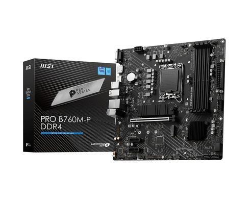 MSI Материнcька плата PRO B760M-P DDR4 s1700 B760 4xDDR4 M.2 HDMI DP D-Sub mATX 911-7E02-029 фото