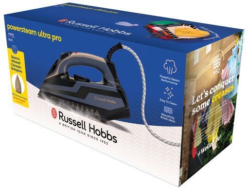Russell Hobbs Праска Russell Hobbs, 3100Вт, паровий удар -210гр, верт. відпарювання, керам. підошва, чорно-синий 28630-56 фото