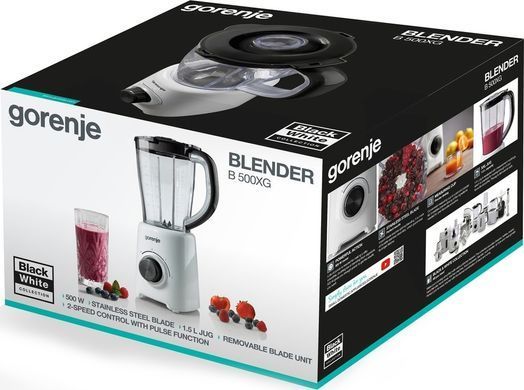 Gorenje Блендер стационарный 500Вт, чаша-1500мл, белый
