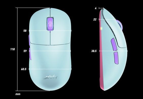 Cherry Xtrfy Миша M8 WIRELESS Frosty Mint M8W-RGB-MINT фото