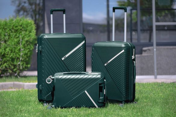 Набір пластикових валіз 2E, SIGMA,(L+M+S), 4 колеса, смарагд 2E-SPPS-SET3-EG фото