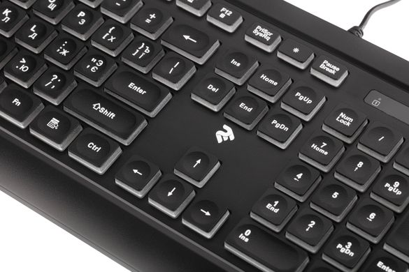 Клавиатура 2E KS120 White backlight USB Black 2E-KS120UB фото