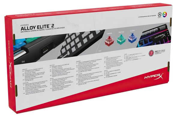 Клавіатура HyperX Alloy Elite 2.0 Red USB RGB ENG/RU Black 4P5N3AX фото