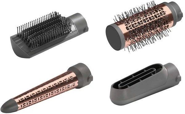 BaByliss Фен-щітка, 1000Вт, 2 режими, іоніз-я, хол. обдув, кераміка, сірий AS136E фото